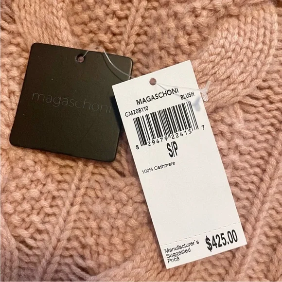 Magaschoni blush 100% cashmere sweater S/P - Picture 4 of 8